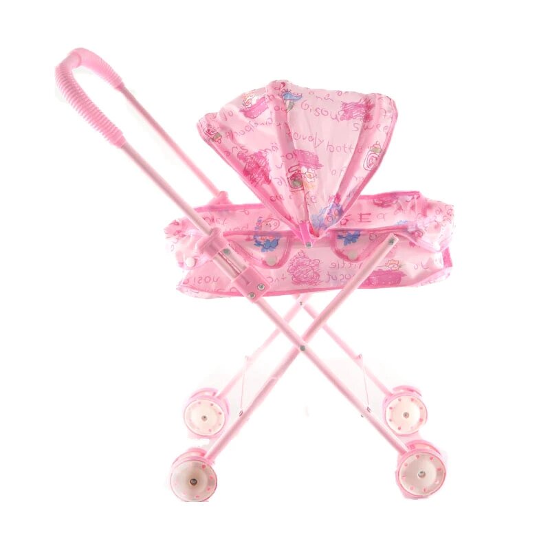 Poussette pour Bébé Reborn Rose à imprimés